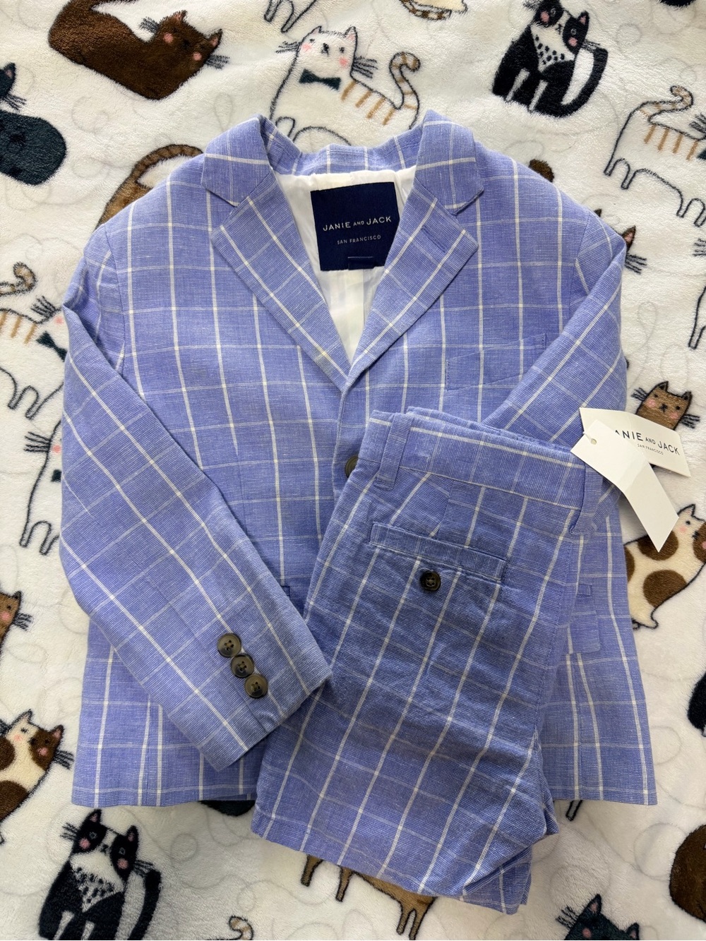 Janie and Jack Windowpane Blazer & Pants suit